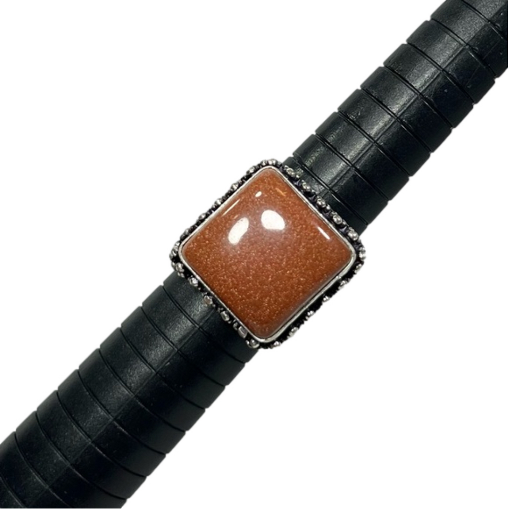 Goldstone 925 Gemstone Ring size 8.25
